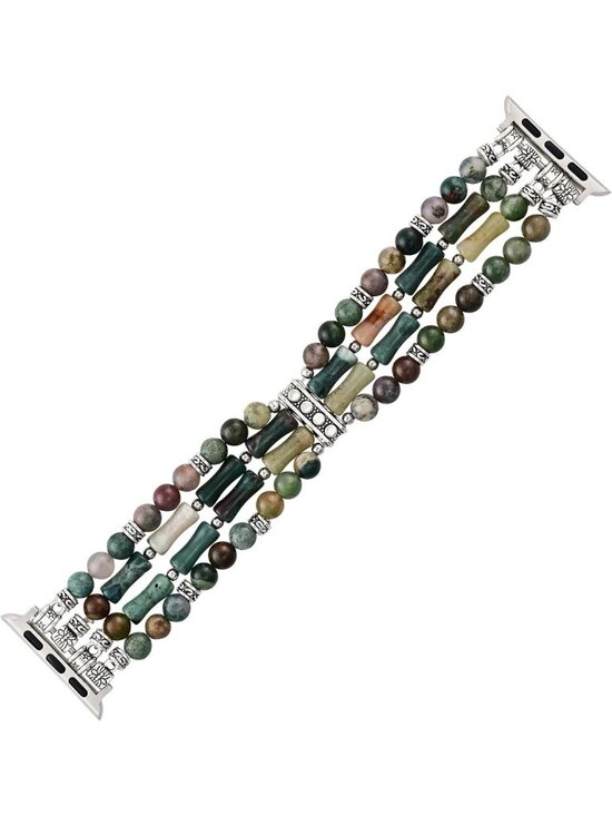Boho Natural Stone Stretch Watch Band for Apple Watch - Handmade Jasper Design main image 4